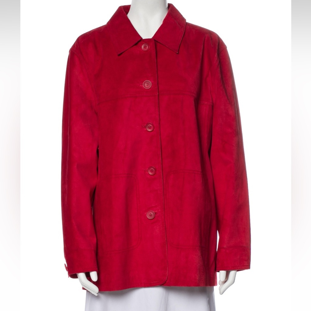 Bernardo Red Suede Large Suede Coat